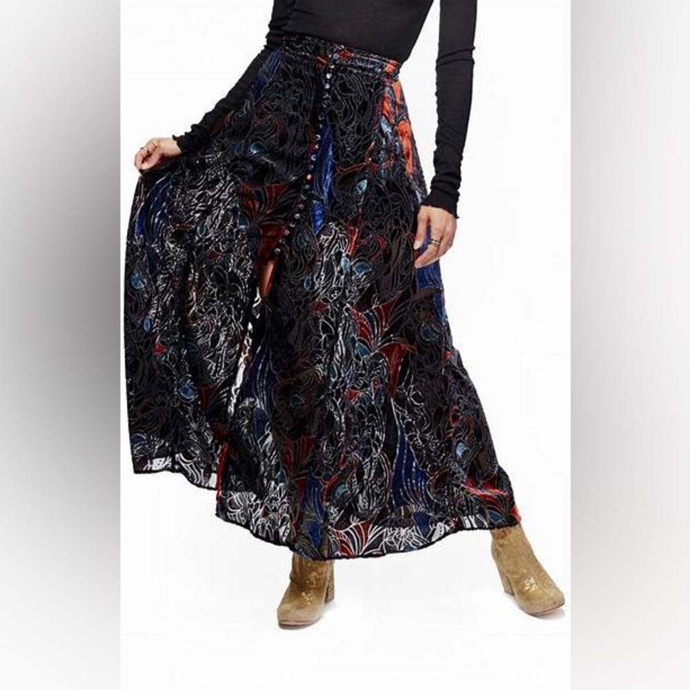 Free people velvet burnout maxi skirt